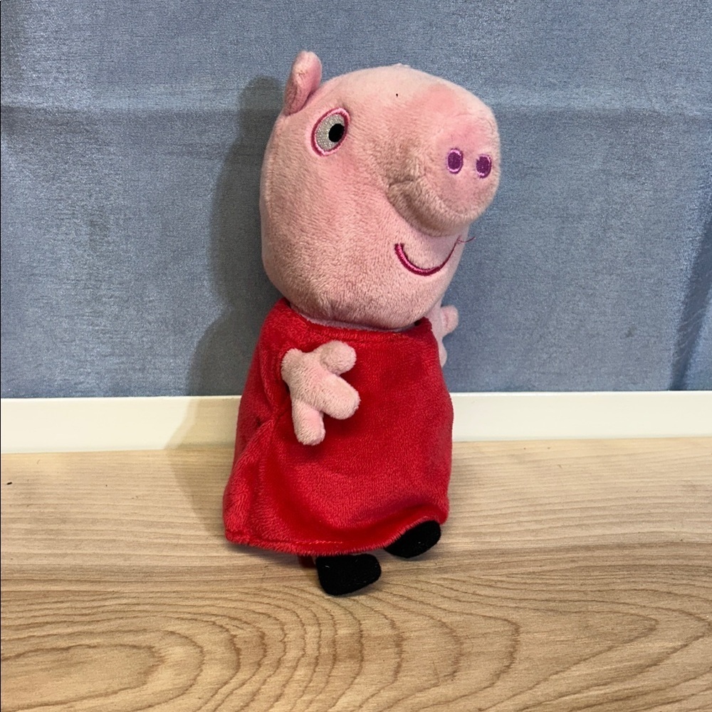 Vintage Peppa Pig with Red Dress Plush Stuffed Toy 8 inches 2003